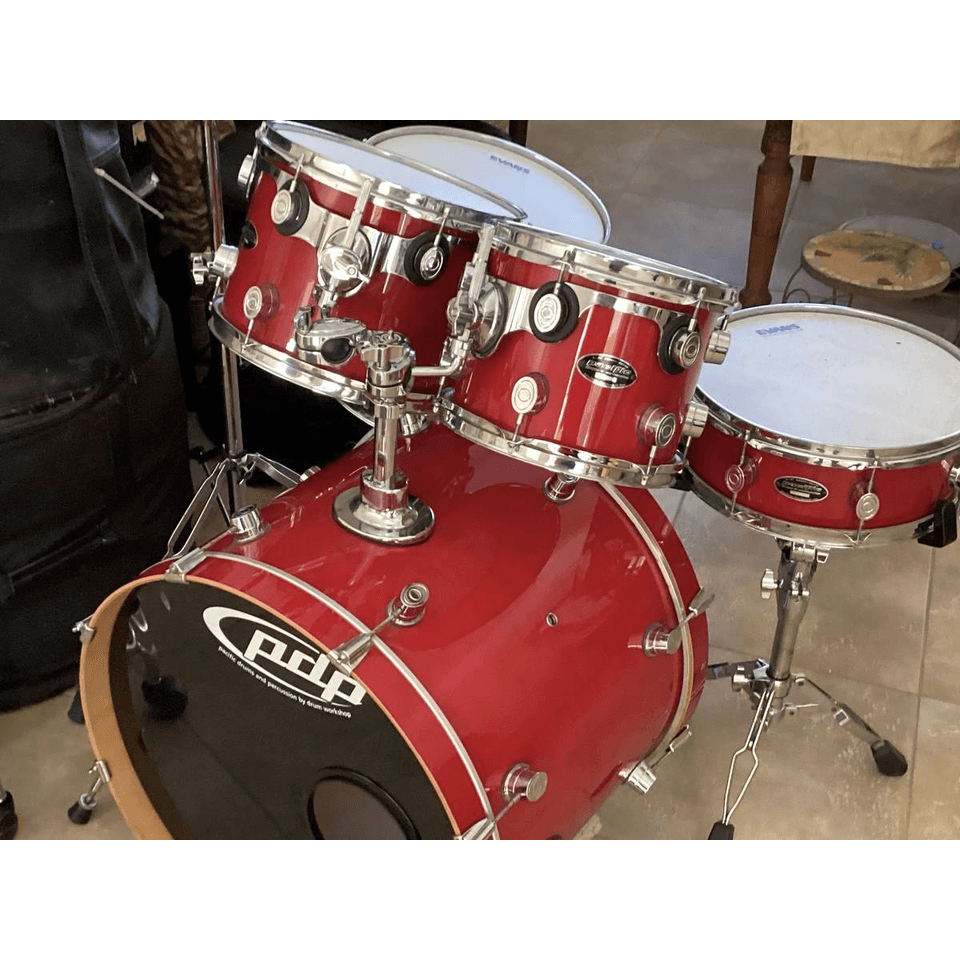 Bright RED drum kit,  PDP pro grade by Drum Workshop