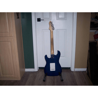 JBP Strat style electric guitar with a gig bag/ Good cond/ Plays great image 4