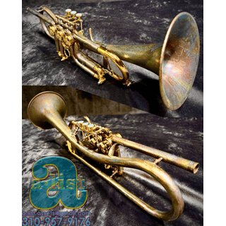 SCHAGERL GANSCH HORN Bb TRUMPET M/LIGHT—CSTM SATIN+24K GOLD—FAST/QUIET image 3