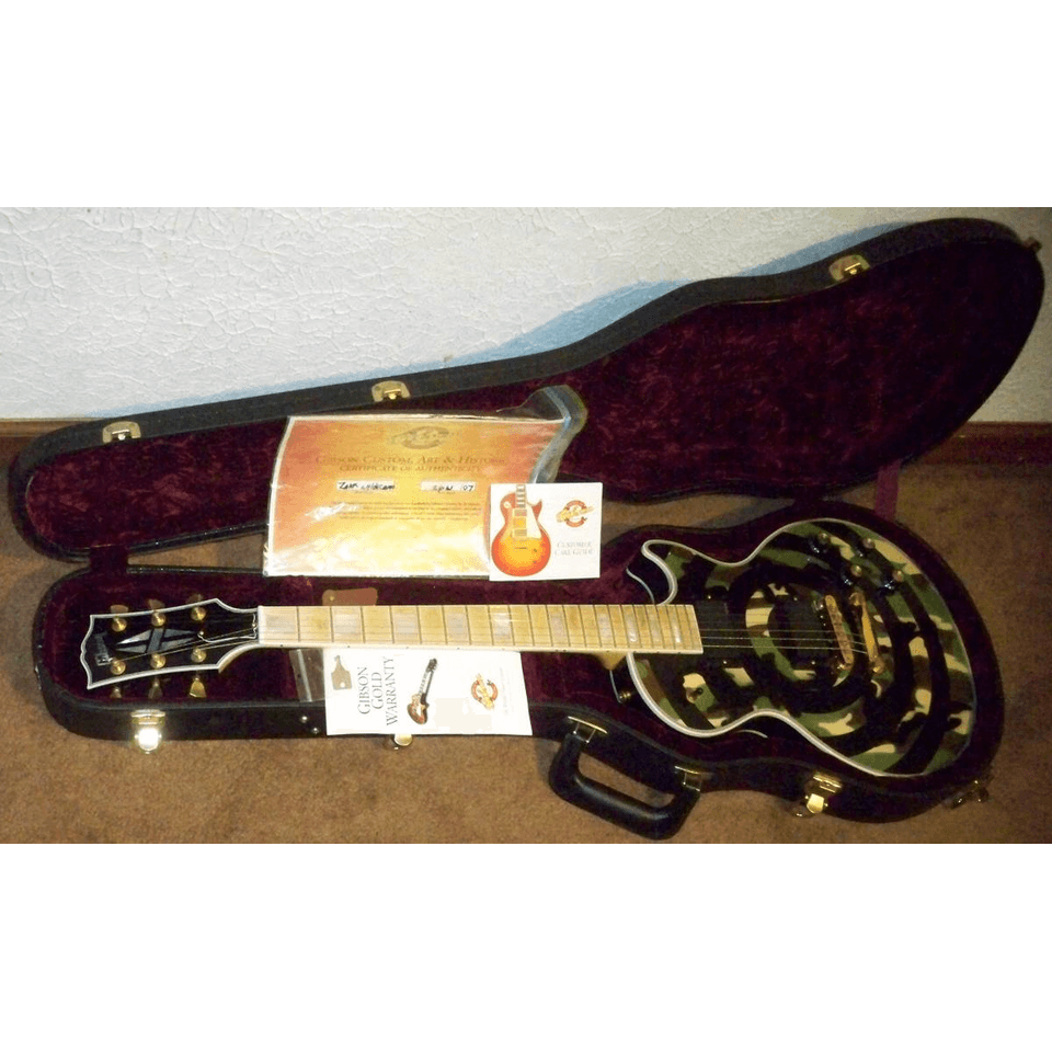 2004 Gibson Les Paul Custom Shop Zakk Wylde Camo Bullseye 10.8 Lbs