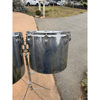 Stainless Ludwig concert tom drums with stand image 5