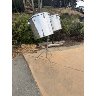 Stainless Ludwig concert tom drums with stand image 3