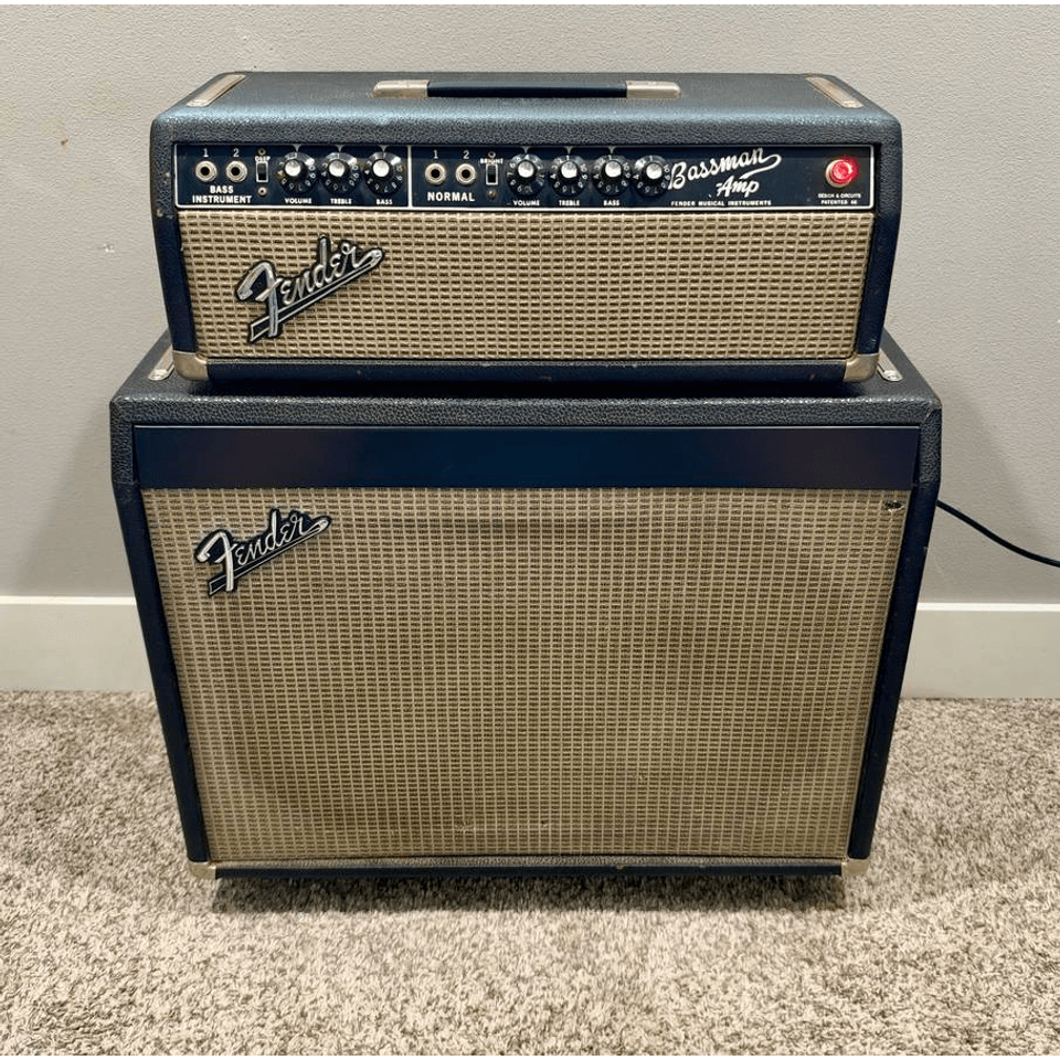 1967 Fender Bassman AB165 Vintage Tube Amp Head + 2x12 Eminence Cab (240W)