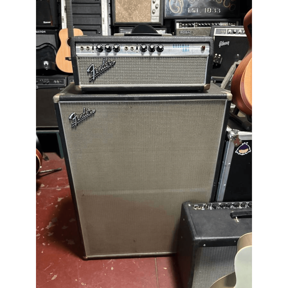 1967 Vintage Fender drip edge Bassman head and matching 2-12 cab