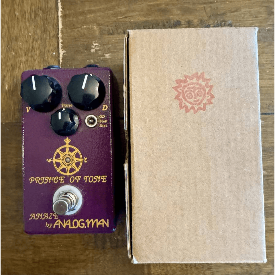 Analog Man Prince of Tone Overdrive Pedal - Purple - Box