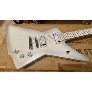 NEW FireFly Brendon Small Snow Horse Metallic White Explorer 6 String Electric Guitar! Trade? image 2