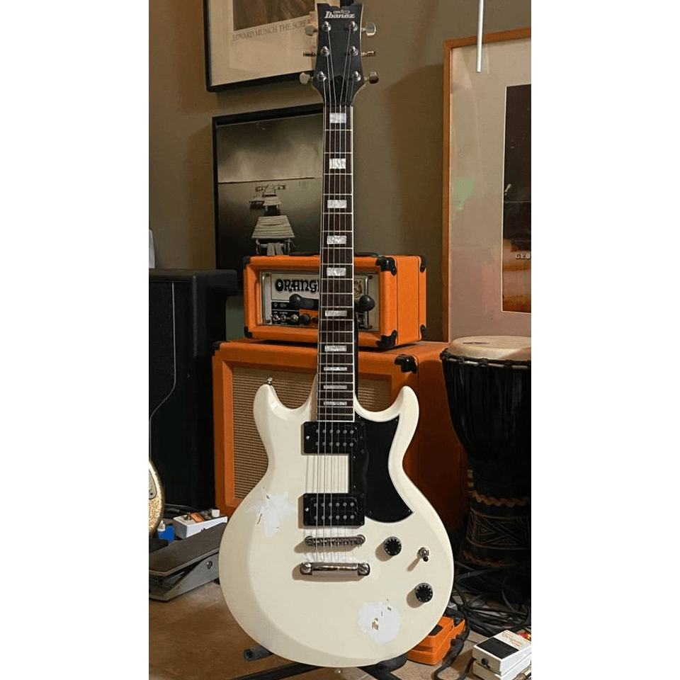 Ibanez.  SG type. White