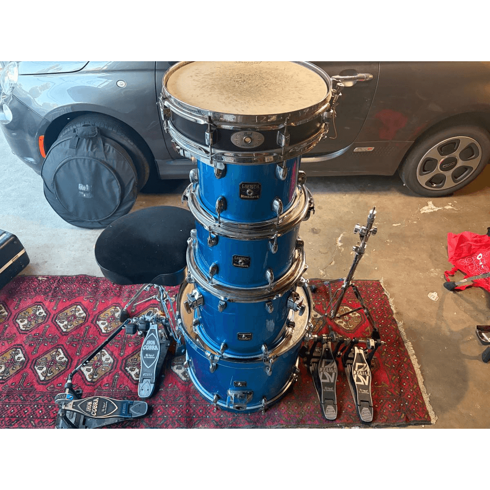 Blue Blackhawk Gretsch Kit Cymbals Hardware
