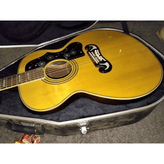 Rare 2004 EPIPHONE EJ-300 S NA Super Jumbo w/Deluxe locking hard case image 4