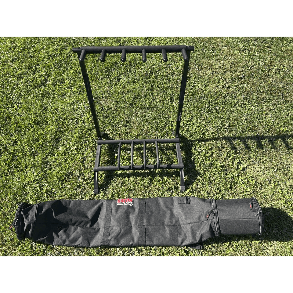 Gator Mic Stand Bag and On-Stage 5 space guitar rack Trade or Offer